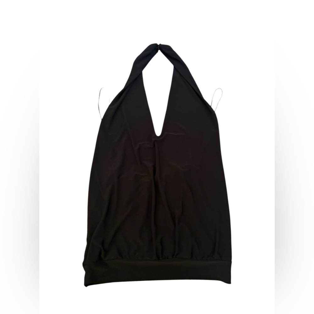 Express Low Back Black Halter Top